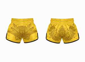 Shorts de Muay Thai personnalisés de haute qualité, imprimés par sublimation, avec nom de marque, coupe ample, pour entraînement de kickboxing - Product Image 6