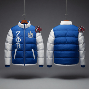 Zeta Phi Beta Sorority Veste longue matelassée | ZPB Sororité grecque et fraternité Puffer HBCU University vestes pour femmes - Product Image 6