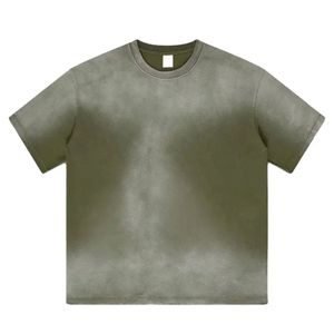 T-shirt homme délavé effet acide, col rond, manches courtes, coton vieilli, style streetwear décontracté pour l'été - Product Image 4