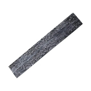 Acier Damas à motif plume de 12 pouces Ahmad Fabric, qualité industrielle, non réglable, pointe tombante, épaisseur 3 mm, pour la fabrication de couteaux - Product Image 3