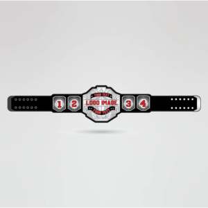 Ceinture de championnat de lutte Memphis Heritage, sangle noire, plaques métalliques argentées, plaque centrale dorée personnalisable, équipement Huzaim - Product Image 2