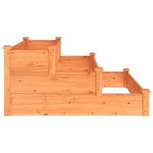Bac à légumes surélevé en bois de sapin massif 47,2x47,2x22,0 po marron pour arrangements saisonniers extérieurs - Product Image 5