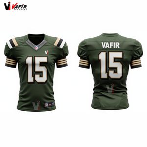 Maillots de football américain personnalisés, imprimés par transfert thermique, respirants, à manches courtes, nom et numéro de l'équipe universitaire, vêtements de sport pour le football - Product Image 3