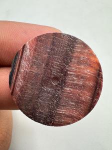 Esfera de Reloj de Piedra Ojo de Tigre Rojo Natural K Gems, 27 mm, 0.70 mm de Grosor, Clásica, Elegante, Vintage, de Lujo, Componente con Orificio Central de 2 mm - Product Image 3