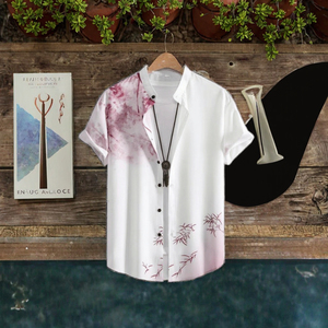 เสื้อเชิ้ตแฟชั่นผู้ชาย คอจีน แขนสั้น น้ำหนัก 180 กรัม ผ้าโพลีเอสเตอร์ 100% สไตล์ลำลอง ปรับแต่งได้ สำหรับคู่รัก ฤดูร้อน แห้งเร็ว - Product Image 5