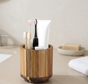 Modern Design Solid Wooden <b>Toothbrush</b> <b>Holder</b> Eco Friendly Sustainable Wood <b>Toothbrush</b> Stand High Quality For Bathroom Sets - Product Image 1