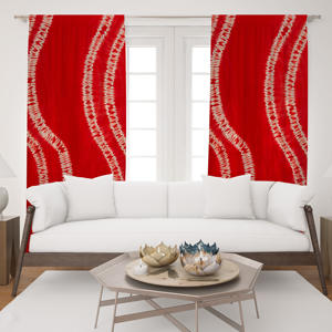 Rideau imprimé tie-dye teint à la main en coton naturel, décoration de fenêtre pour chambre, appartement, villa, vente en gros Inde - Product Image 1