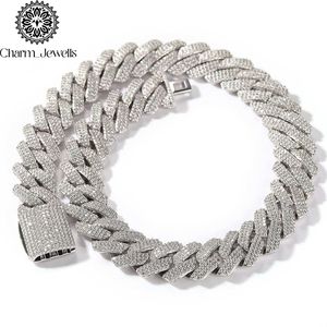 Collier pour homme en moissanite Charm Jewells, plaqué or 14 carats, chaîne à maillons style hip-hop, coupe brillante, boule en argent, certifié IGI, idéal pour les fêtes - Product Image 6