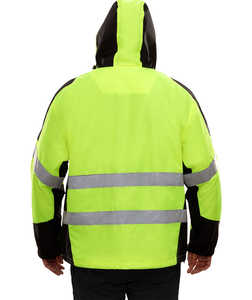 Chaqueta de Seguridad Reflectante de Alta Visibilidad para Trabajadores de la Construcción, Amarillo Neón, Impermeable, Transpirable, Ropa de Trabajo Industrial - Product Image 6