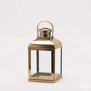<b>Brass</b> <b>Lantern</b> Candle Holder with Leaf Design for Home Decoration - Product Image 5