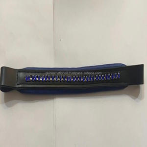 Bande de sourcil de cheval en cuir de canal vide de rembourrage coloré doux dans toutes les tailles et conceptions personnalisées avec de grands cristaux Bling - Product Image 2