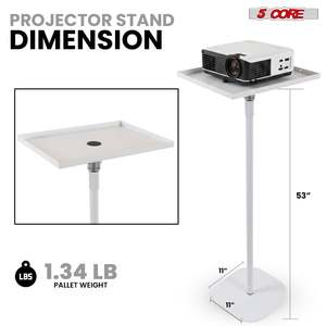 5 Core <b>Projector</b> Stand Floor Adjustable 53" Universal <b>Projectors</b> Support for Home Office & Studio - Product Image 3