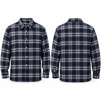 Chemise décontractée en flanelle pour homme, manches longues, à carreaux, col rabattu, boutonnée, pour l'hiver, logo personnalisé