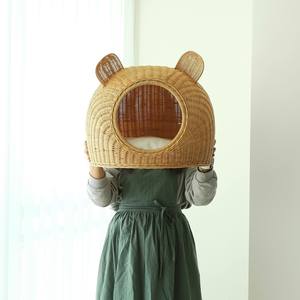 Lits pour chiens et chats en rotin Eco Farmie, accessoires de meubles pour animaux de compagnie les plus vendus, maison pour animaux en osier tressé à la main pour animaux de compagnie, chats, chiens - Product Image 6