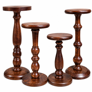 Porte-bougies en bois imprimés à la presse à lettres, faits à la main, style rustique, centres de table pour mariages, Noël, événements, décoration intérieure - Product Image 1