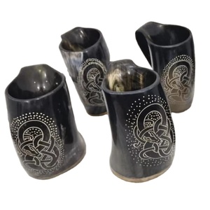 Auténtica taza de cuerno de búfalo y buey para café, el mejor regalo de padrinos de boda para hombres inspirado en Game of Thrones Bar taza de cerveza accesorio ágata - Product Image 1