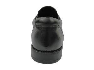Mocasines de Cuero Negro para Hombre, Punta Redonda, Sin Cordones, Transpirables, Zapatos de Oficina y Carrera, Suela de Goma, Diseño Sólido - Product Image 4
