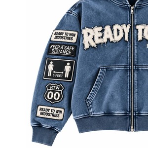 Pull à capuche surdimensionné pour homme Ready to Win Industries, en jersey imperméable, écologique, respirant, avec poche en coton, idéal pour l'hiver - Product Image 3