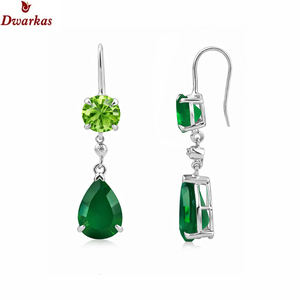 Pendientes elegantes de moda para mujer, de plata de ley 925, con citrino natural y circonitas, con múltiples piedras preciosas, regalo para aniversario o fiesta. - Product Image 4