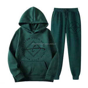 Ensemble de sweatshirts pour hommes personnalisés survêtement unisexe vente en gros de sweatshirts à capuche et de pantalons de survêtement pour femmes avec impression de logo personnalisé et broderie de rue - Product Image 2