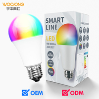 Ampoule LED intelligente WiFi RVB pour usage domestique, lumières à changement de couleur variable, commande vocale compatible Tuya/Alexa/Google Home/AliGenie