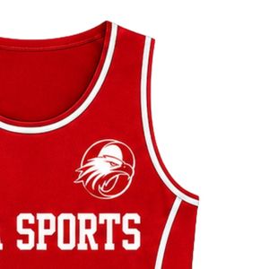 Men <b>Red</b> Boxing Uniform Jersey Sleeveless Sports Wear Athletic Training <b>Top</b> Match Apparel Training Competition Performance Wear - Product Image 4