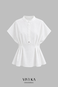 Blusa Peplum Femenina VENUS Vietnam Casual de Viscosa con Manga Corta Regular Antiencogimiento para el Día a Día - Product Image 2