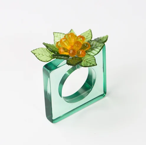 Anillo de Servilleta de Resina de Alta Calidad con Diseño Floral para la Encimera de la Cocina, Mayor Proveedor de Anillos de Servilleta de Resina al Precio Más Bajo - Product Image 1