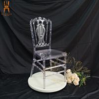 Chaise Chiavari transparente en résine acrylique empilable, moderne, pour mariage et repas en extérieur
