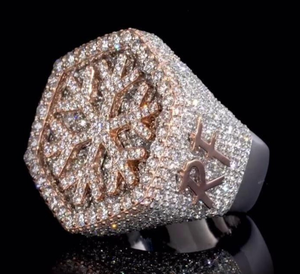Bague octogonale en cristal fin avec halo de cristaux, bague statement pour les bijoux de fête - Product Image 3