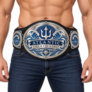 Cinturón de Metal Personalizado de 2.2m para Lucha Libre, Boxeo y MMA, Marca Tidal Crest Atlantic Championship TRX-WS047, Unisex, 50mm de Diámetro - Product Image 1