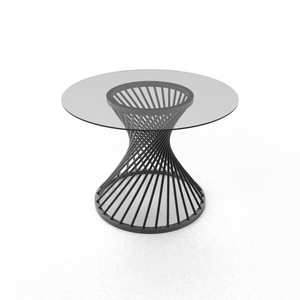 Table basse moderne en verre trempé avec base en métal en spirale créative, table à thé de luxe pour le salon, meubles de maison - Product Image 1