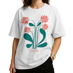 Chemise pour femme à manches courtes, col rond, coupe ajustée, de haute qualité, respirante, légère, écologique, 100% coton, avec logo personnalisé imprimé - Product Image 2
