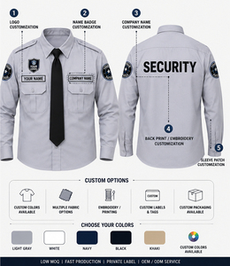 เสื้อเชิ้ตยูนิฟอร์มรักษาความปลอดภัย Elite Vanguard International สีน้ำเงินกรมท่า ผ้าโพลีเอสเตอร์ระบายอากาศได้ดี มีกระเป๋าเสื้อ ตรวจจับเข็มได้ ไร้รอยต่อ - Product Image 3