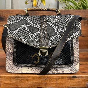 กระเป๋าถือหนังวัวลายหนังงูสไตล์คลาสสิกสำหรับผู้หญิงกระเป๋าสะพายพาดลำตัวมีหลายสีสำหรับใช้ในชีวิตประจำวัน - Product Image 4