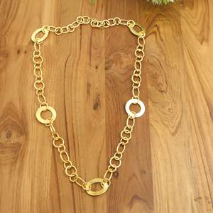 Wholesale Brass <b>Chain</b> Necklace for Women <b>Gold</b> <b>Plated</b> Geometric Link OEM ODM Custom Fashion Jewelry Manufacturer - Product Image 2