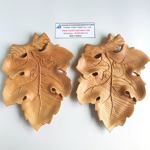 Plateau de service multifonctionnel en bois d'acacia naturel vietnamien, en forme de feuille, décoratif, écologique, antibactérien et alimentaire - Product Image 6