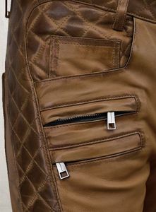 กางเกงหนังสีแทนแบบเผาไหม้สไตล์เอาท์โลว์ - Product Image 5