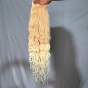 Extensions de cheveux synthétiques tressés au crochet, ondulations profondes, blond ombré, résistantes à la chaleur, effet vague d'eau, en vrac - Product Image 1