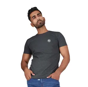 Camiseta gris con estampado de Logo para hombre, camisa con impresión 3d personalizada, OEM