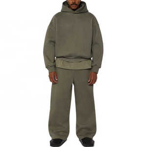 Quality Custom Streetwear 500 Gsm Cotton Baggy Men's Tracksuit Manufacturer Sweatsuits <b>Jogger</b> Set for Men - Product Image 4