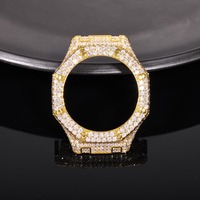 Boîtier de montre de luxe en moissanite, étanche, léger et respirant, en laiton massif avec lunette entièrement sertie de diamants, conforme aux normes.