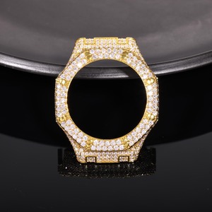 Boîtier de montre de luxe en moissanite, étanche, en laiton massif, avec lunette entièrement sertie de diamants, passe le testeur, pièce accessoire - Product Image 4