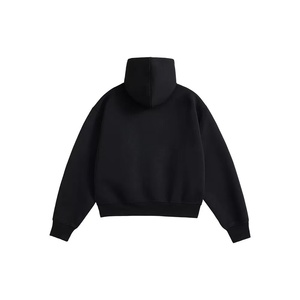 เสื้อฮู้ดดี้โอเวอร์ไซส์แบบครอป สีพื้น มีกระเป๋า  ผ้าถักเฟรนช์เทอร์รี่ 100% คอตตอน แขนปกติ สไตล์ลำลองสำหรับฤดูใบไม้ร่วง - Product Image 6