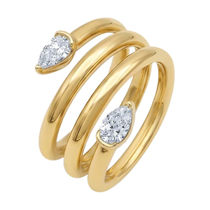 Luxury Yellow <b>Gold</b> Pear Cut Diamond <b>Cocktail</b> <b>Ring</b> for Women Elegant Engagement <b>Ring</b> Fine Jewelry Gift - Product Image 1