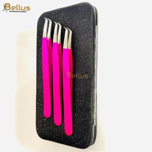 Pince à cils Bellus International 45 à pointe en fibre lisse, fine et durable, en acier inoxydable, logo personnalisé, OEM, ODM, marque privée - Product Image 6