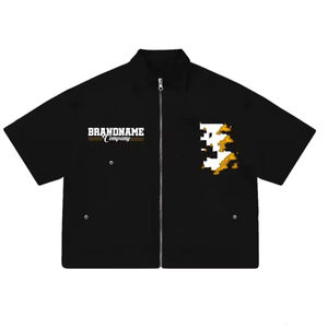 Custom Logo Men Zip Up <b>Shirt</b> Short Sleeve Casual Summer <b>Shirt</b> Lightweight Breathable OEM Manufacturer Bulk - Product Image 1