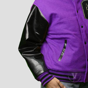 Veste de baseball unisexe en cuir de laine de qualité supérieure veste d'hiver Letterman personnalisée avec revêtement direct d'usine pour femmes - Product Image 5