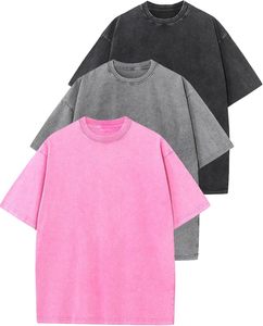 Camiseta de Cuello Redondo Oversize de Manga Corta Unisex 100% Algodón Color Liso Ajuste Holgado Estilo Tejido para Todas las Estaciones Camisetas Personalizadas - Product Image 6