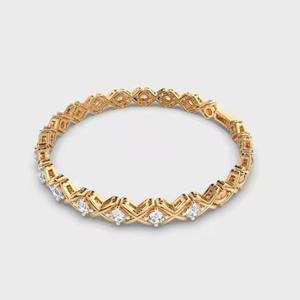 Round Shaped Moissanite Tennis Bracelet 925 Sterling Silver Trendy Elegant Fine Jewelry for Chain Link Anniversary Wedding Unise - Product Image 4